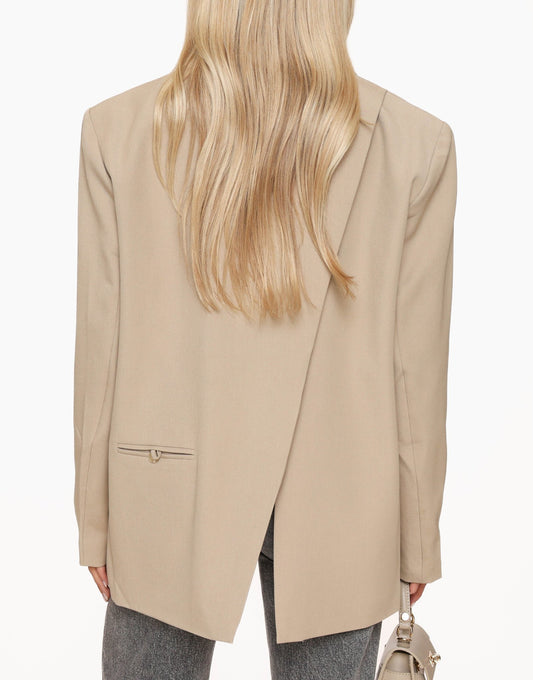 Beige Open Rug Oversized - Blazer - Olivia & Kate