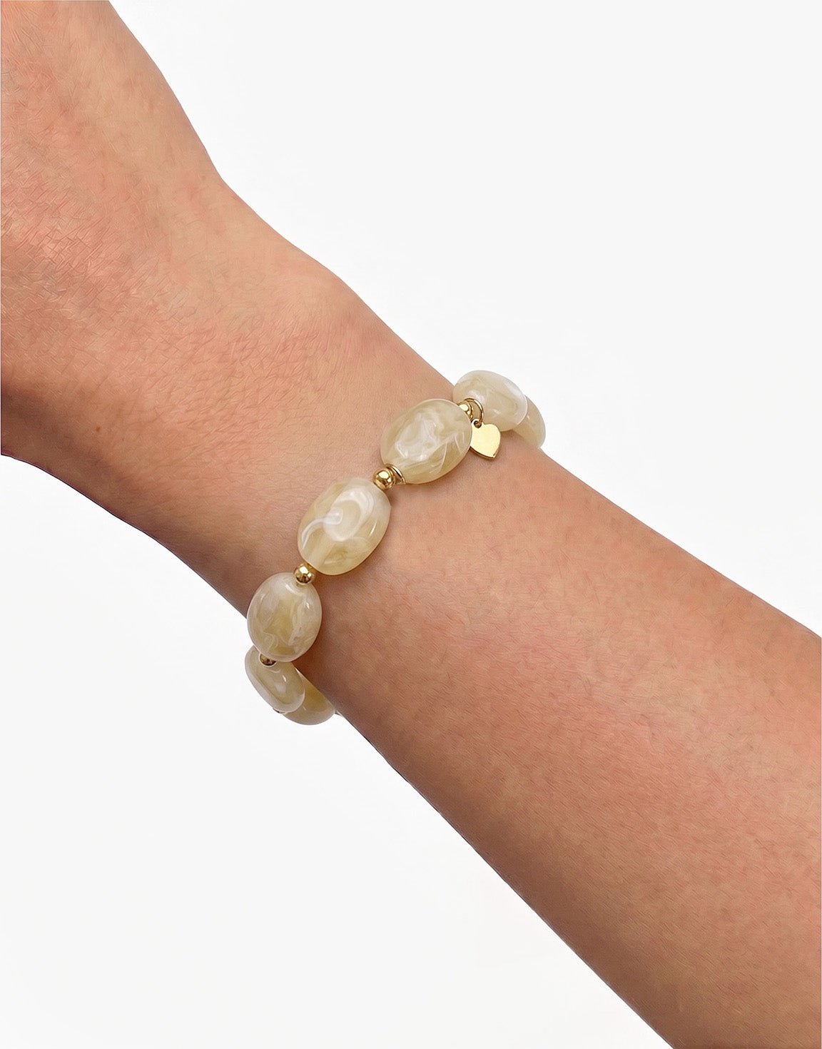 Beige Ovale Kristallen - Armband - Olivia & Kate