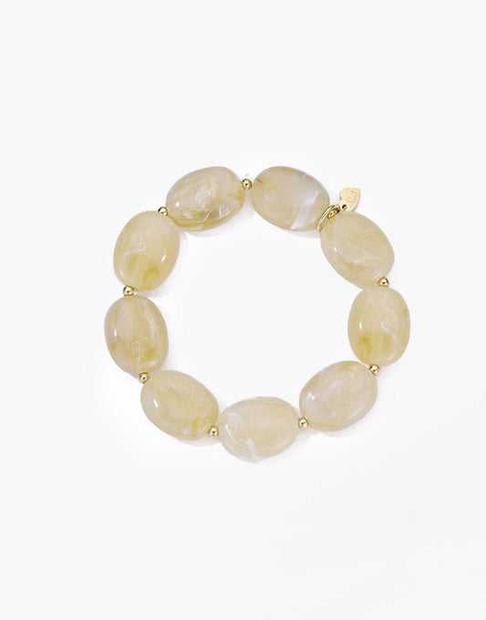 Beige Ovale Kristallen - Armband - Olivia & Kate
