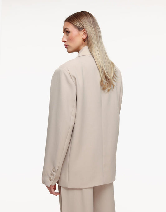 Beige Rechte O&K Detail - Blazer - Olivia & Kate
