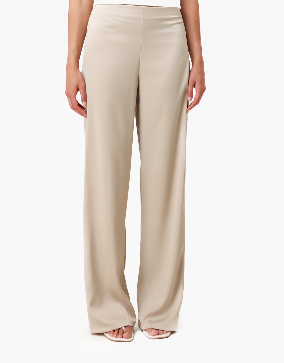 Beige Satijnen Strapless Sjaal Detail - Set - Olivia & Kate