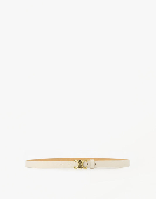 Beige Smalle Gedetailleerde Gouden Gesp - Riem - Olivia & Kate