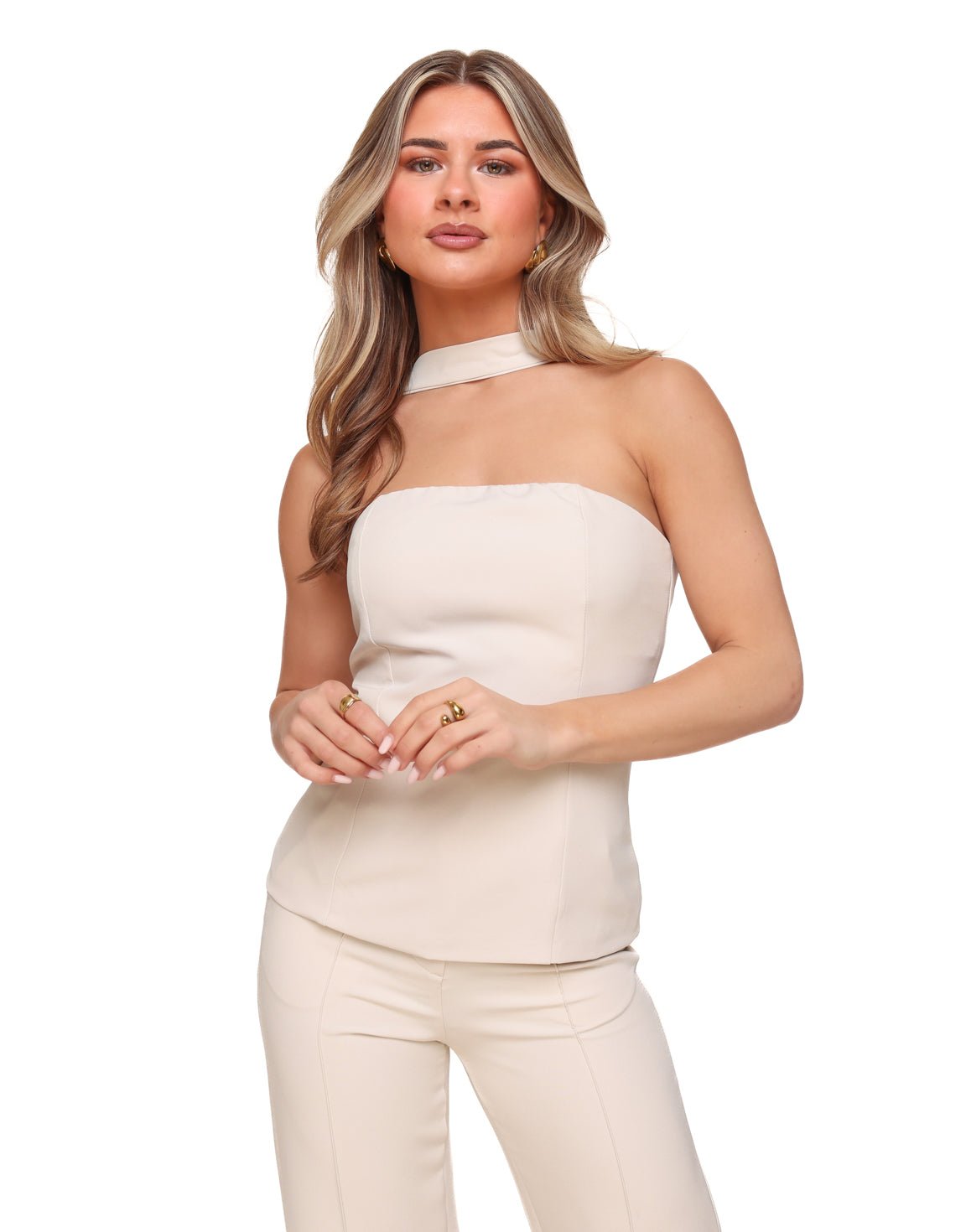 Beige Strapless Hals - Set - Olivia & Kate
