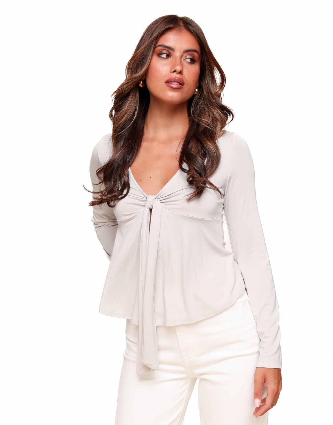 Beige Strik LS - Top - Olivia & Kate