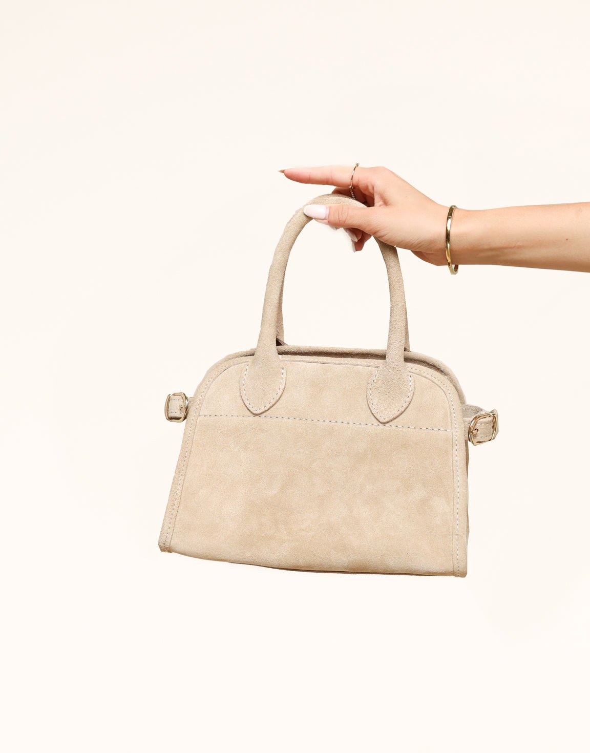 Beige Suede - Handtas - Olivia & Kate