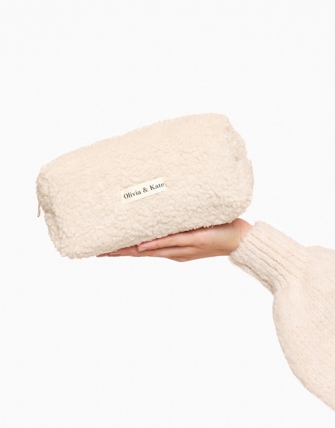 Beige Teddy Make - Up - Tas - Olivia & Kate