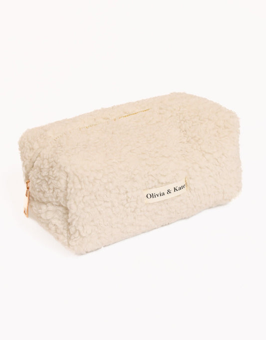 Beige Teddy Make - Up - Tas - Olivia & Kate