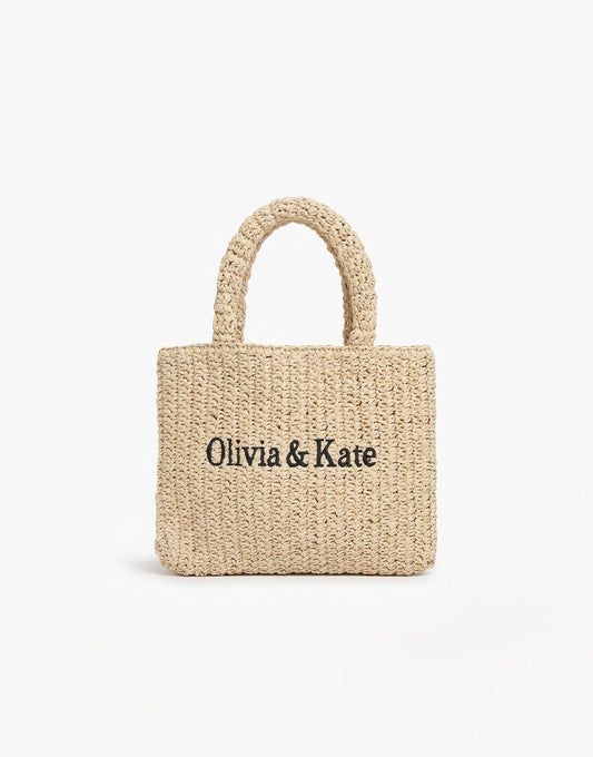 Beige Vierkante Olivia & Kate Gewoven - Tas - Olivia & Kate