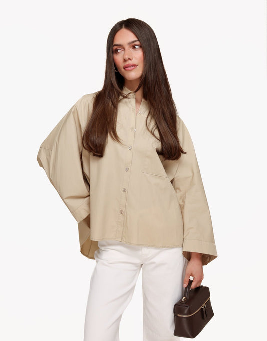 Beige Wijde - Blouse - Olivia & Kate