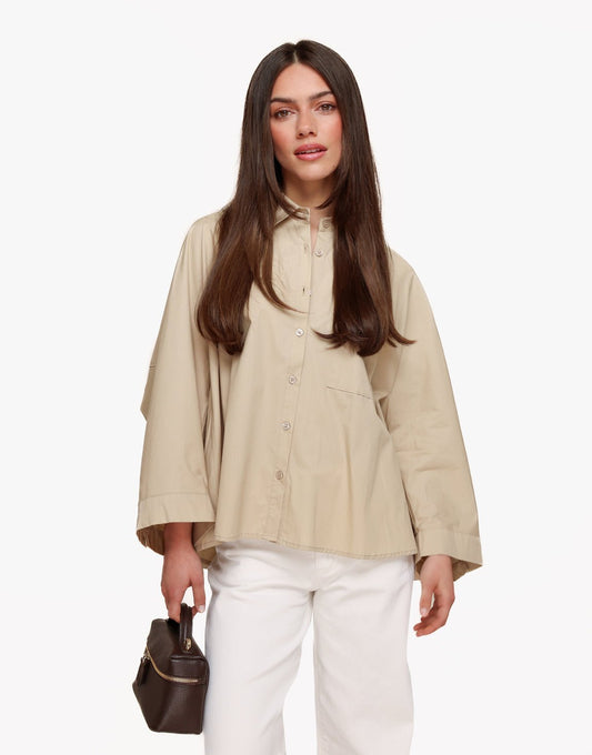 Beige Wijde - Blouse - Olivia & Kate