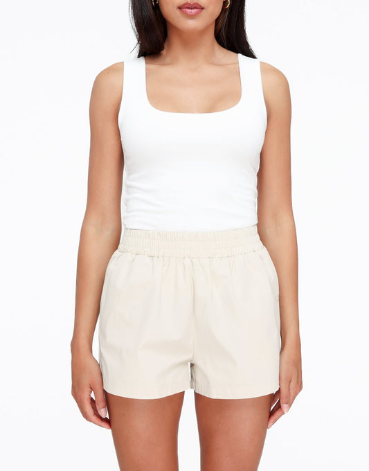 Beige Wijde Elastische Band - Short - Olivia & Kate
