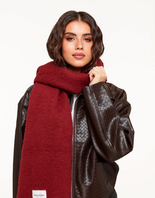 Bordeaux Gebreide STUDIO - Sjaal - Olivia & Kate