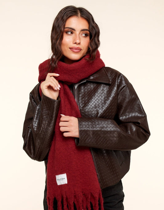 Bordeaux Gebreide STUDIO - Sjaal - Olivia & Kate