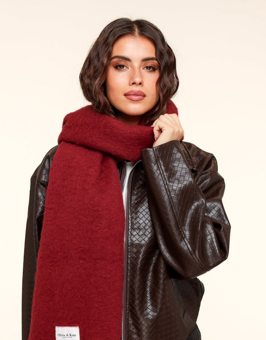Bordeaux Gebreide STUDIO - Sjaal - Olivia & Kate