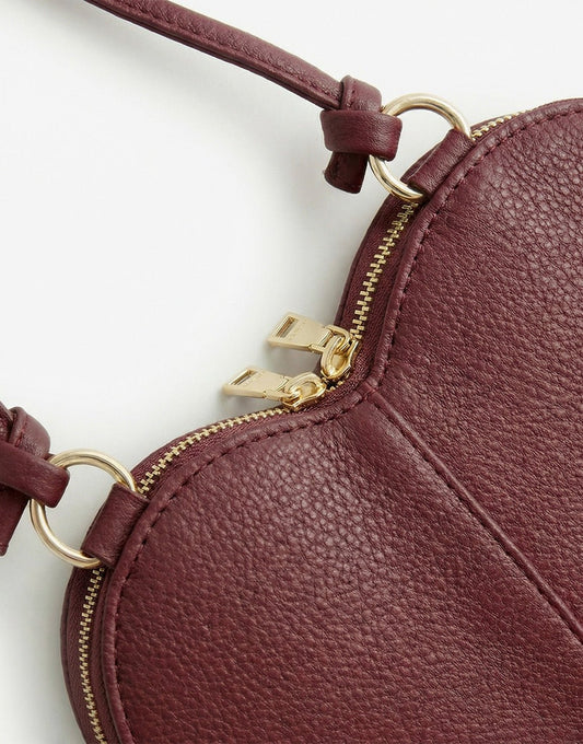 Bordeaux Leren Hart - Tas - Olivia & Kate