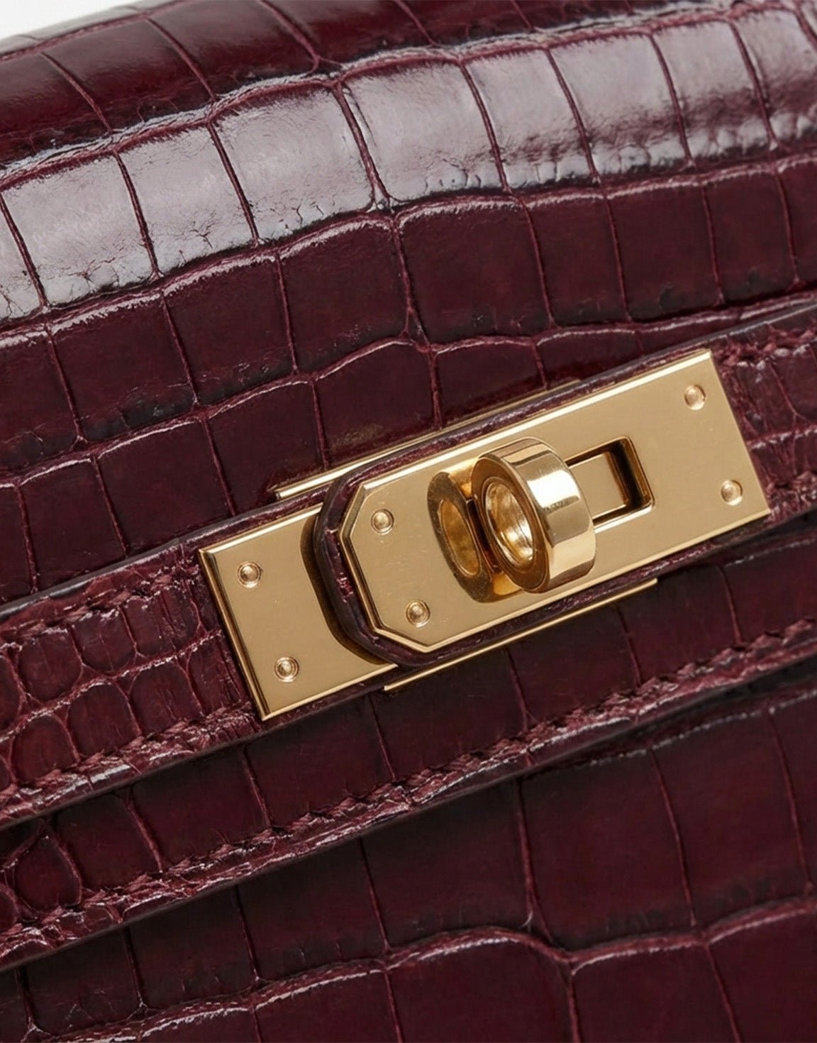 Bordeaux Slangen Leren Gouden Detail - Tas - Olivia & Kate