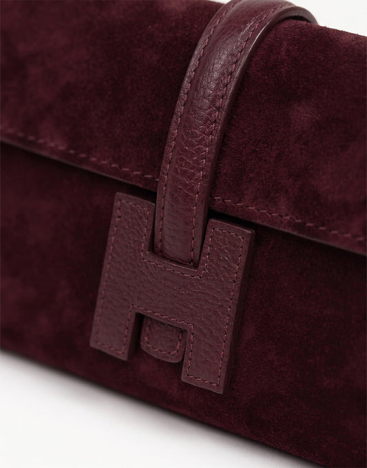 Bordeaux Suede Clutch - Tas - Olivia & Kate