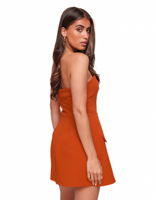 Brick Strapless Uitlopende - Jurk - Olivia & Kate