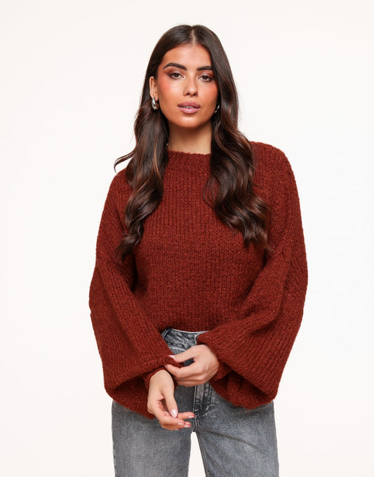 Brique Wollen Gebreide - Trui - Olivia & Kate