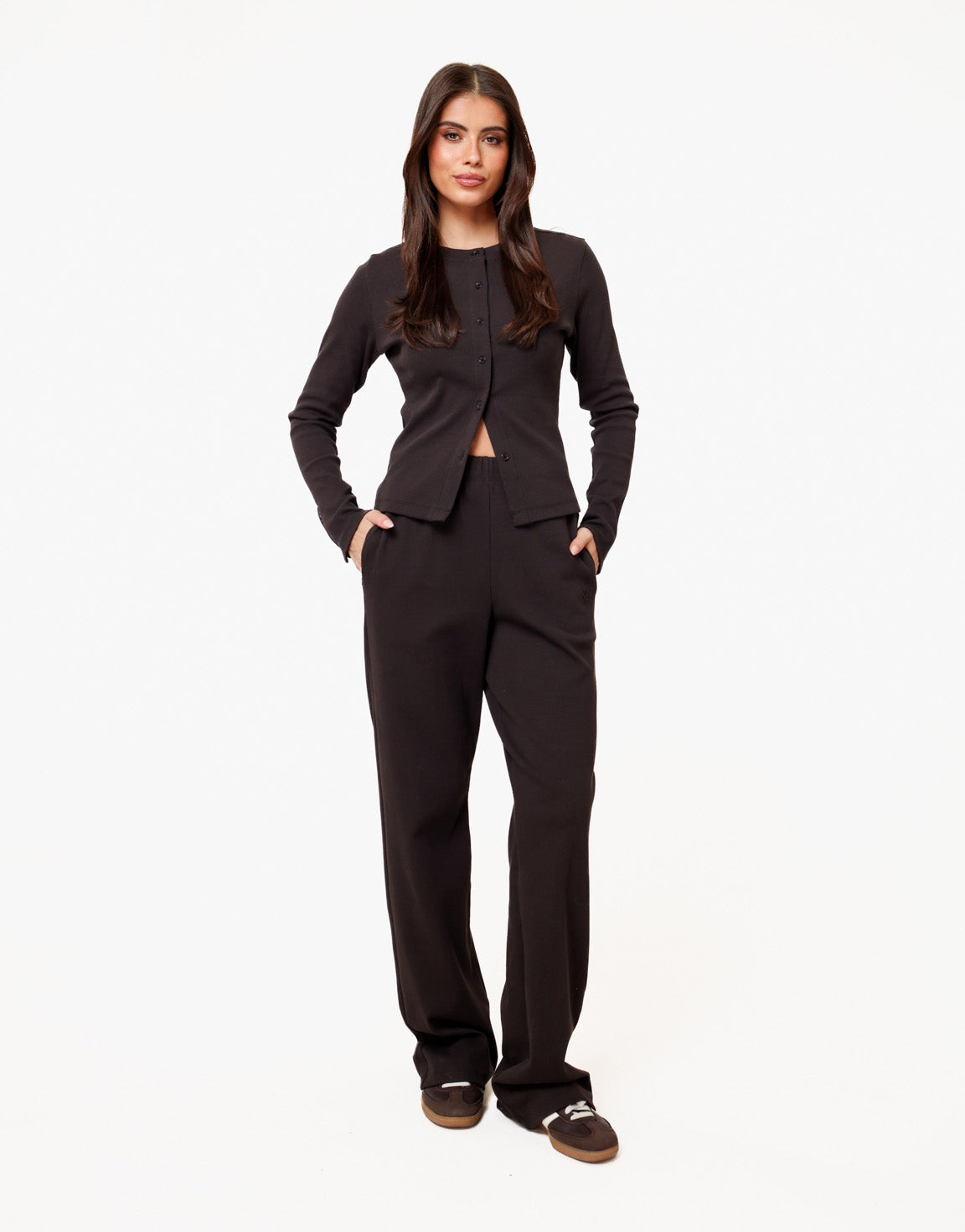 Dark Brown Ribbel Lounge - Top