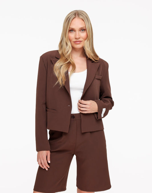 Bruine Edit Cropped - Blazer - Olivia & Kate