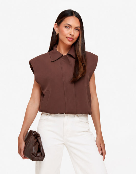 Bruine Edit Schouder Pads - Gilet