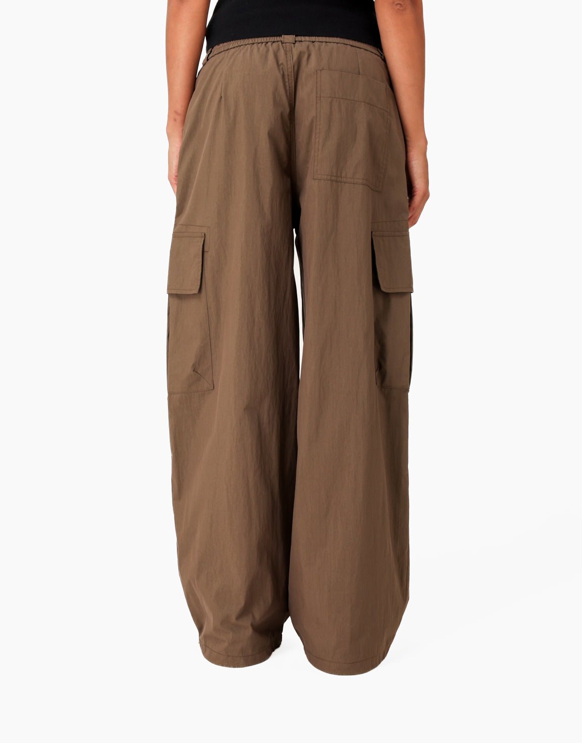 Bruine Elastische Zak Detail Cargo - Broek - Olivia & Kate