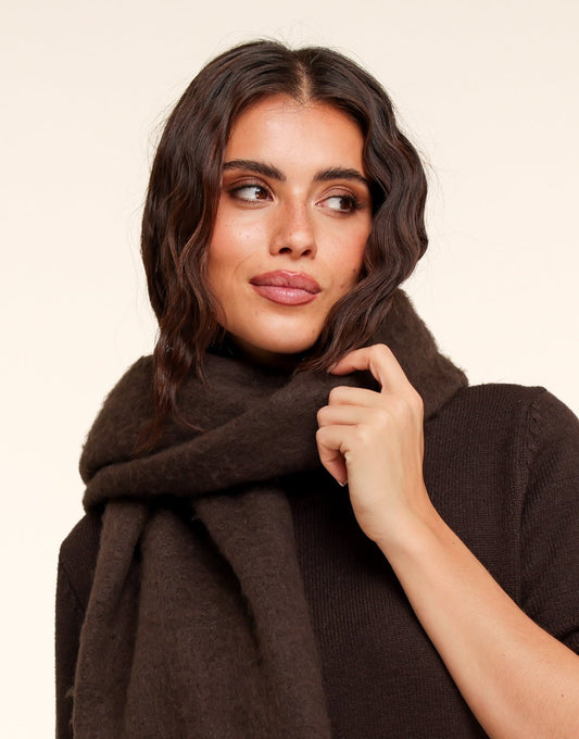 Bruine Gebreide STUDIO - Sjaal - Olivia & Kate