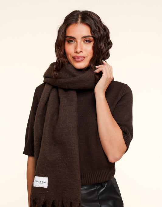 Bruine Gebreide STUDIO - Sjaal - Olivia & Kate