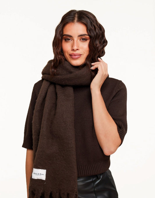 Bruine Gebreide STUDIO - Sjaal - Olivia & Kate