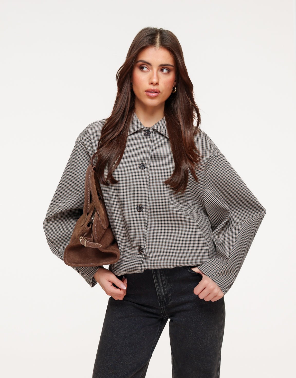 Bruine Geruiten LS - Jasje - Olivia & Kate