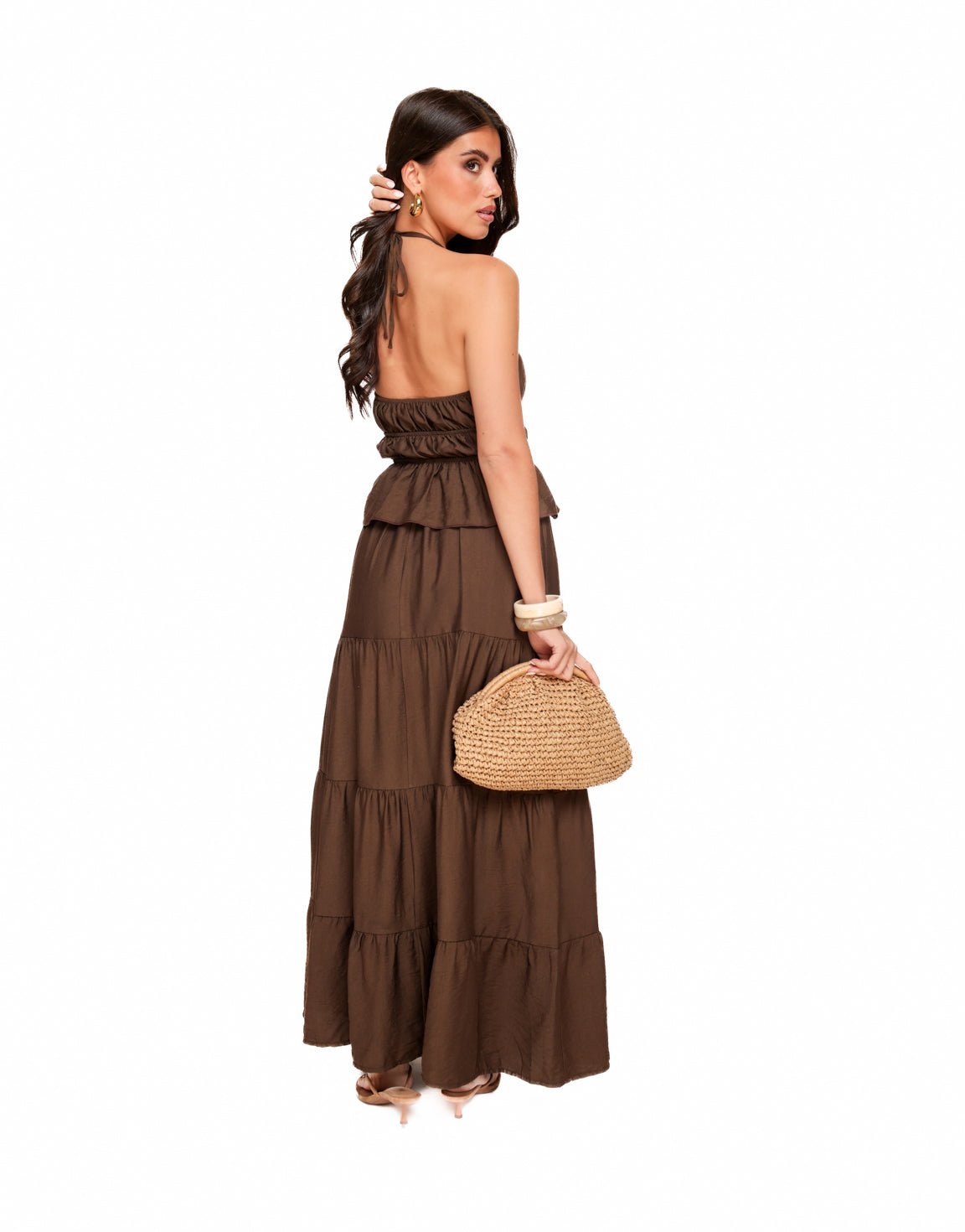 Bruine Getailleerde Maxi - Set - Olivia & Kate