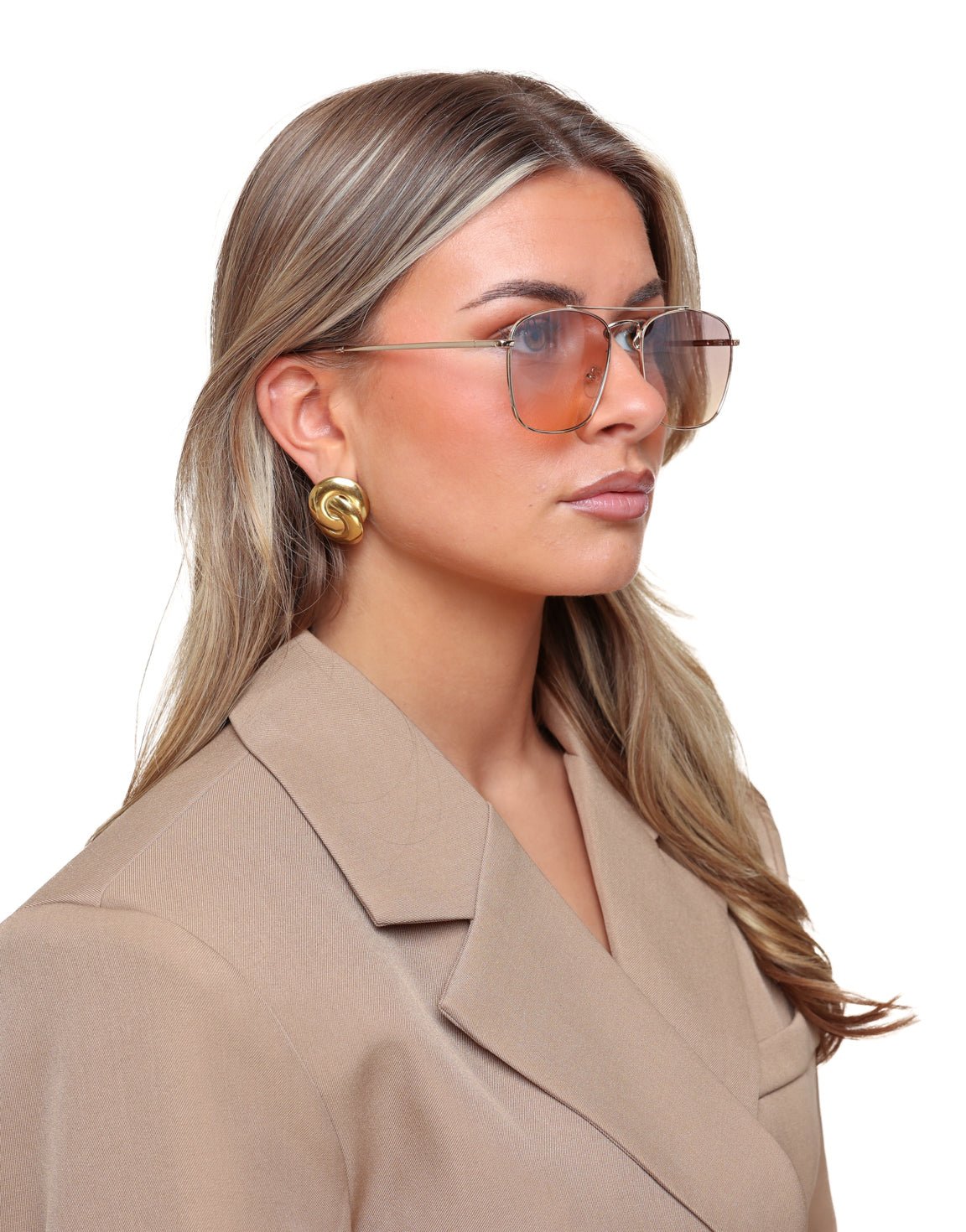 Bruine Gouden Montuur - Zonnebril - Olivia & Kate