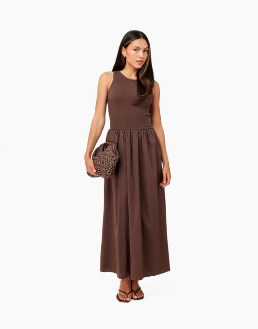 Bruine Lange Maxi - Jurk - Olivia & Kate