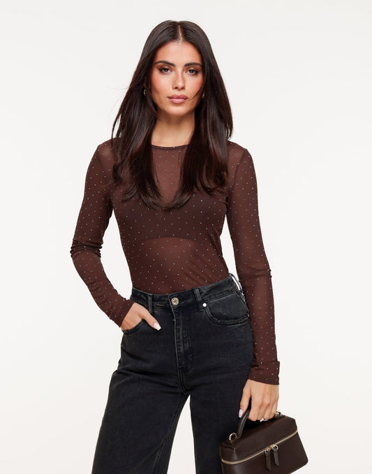 Bruine Mesh - Top - Olivia & Kate