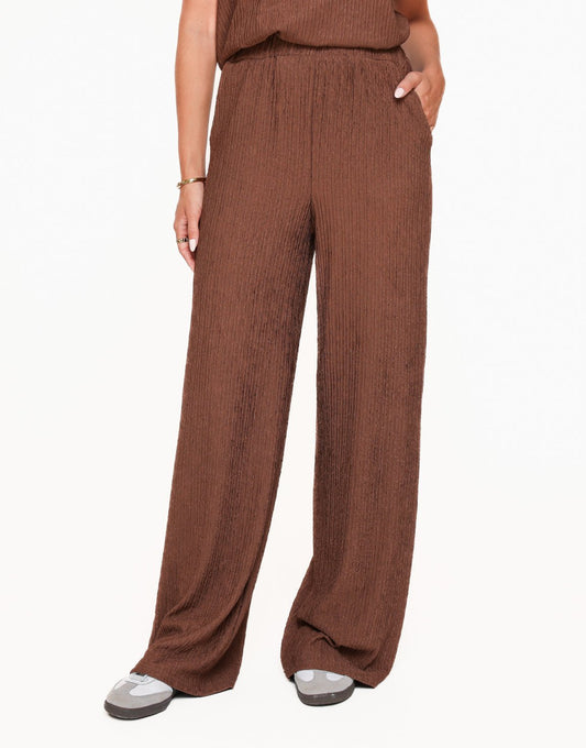 Bruine Plisse - Broek - Olivia & Kate