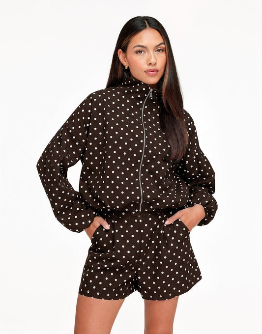 Bruine Polkadot Oversized - Jas - Olivia & Kate