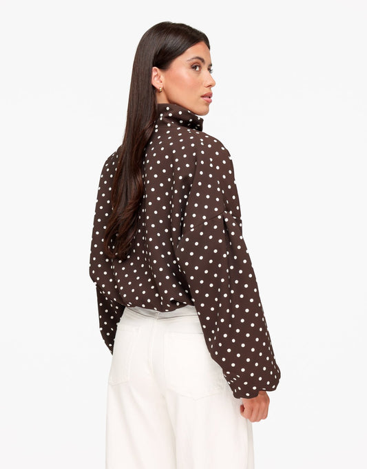 Bruine Polkadot Oversized - Jas - Olivia & Kate