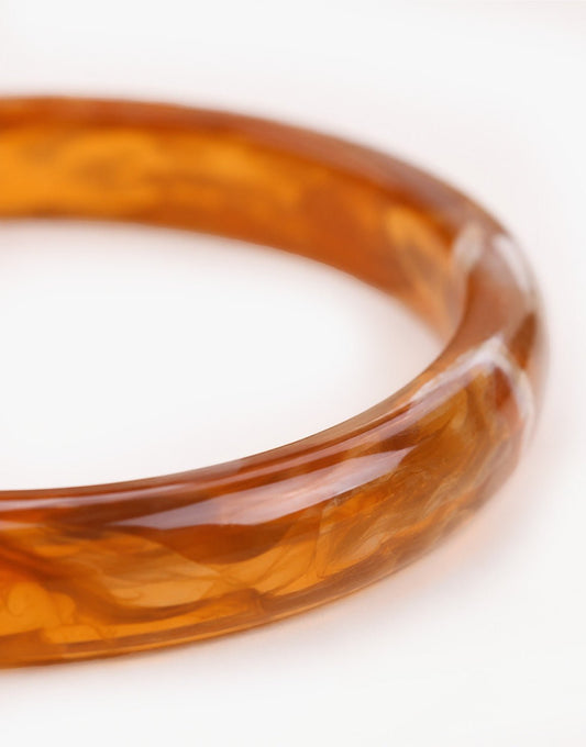 Bruine Smalle Resin Bangle - Armband - Olivia & Kate