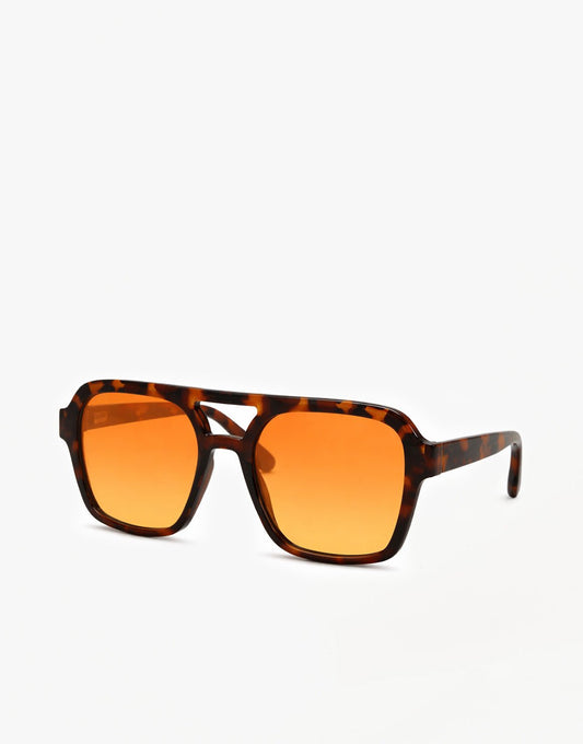 Bruine Statement Oranje Glazen - Zonnebril - Olivia & Kate