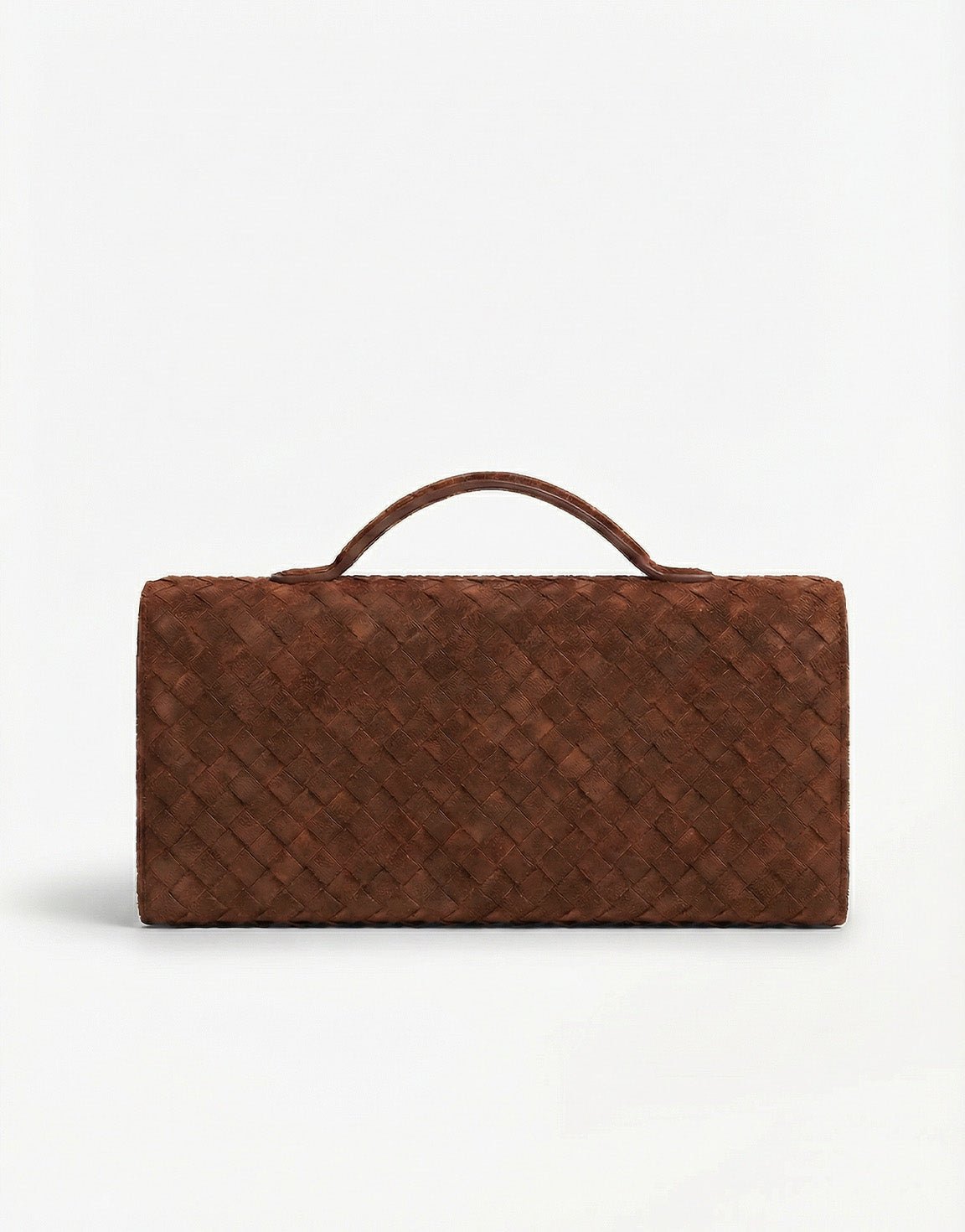 Bruine Suede Gouden Detail Clutch - Tas - Olivia & Kate