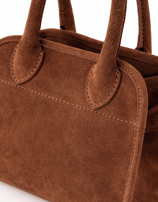 Bruine Suede - Handtas - Olivia & Kate