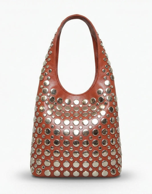 Bruine Zilveren Studs - Tas - Olivia & Kate