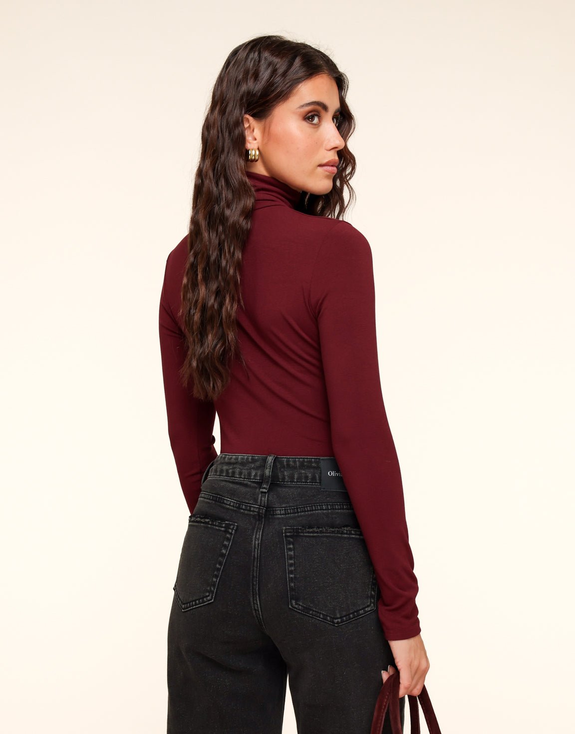 Burgundy Basic Hoge Col - Body - Olivia & Kate