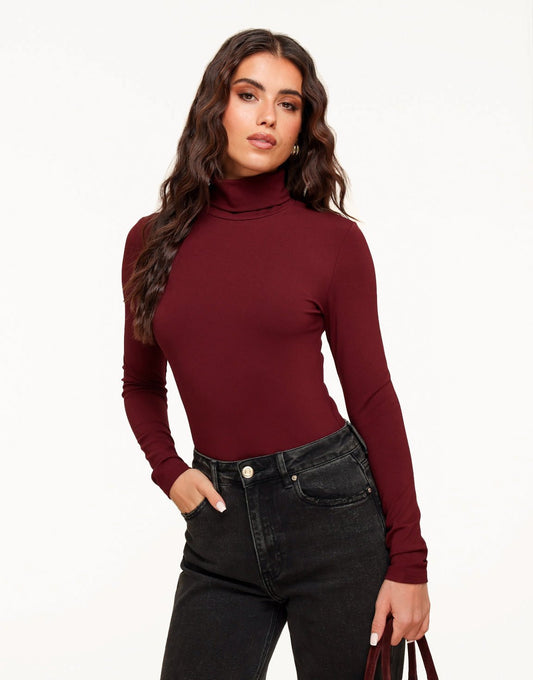 Burgundy Basic Hoge Col - Body - Olivia & Kate