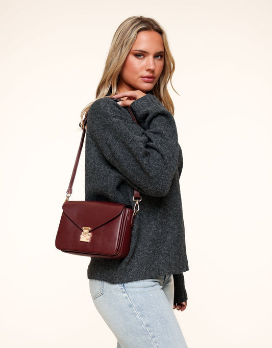 Burgundy Classic Leren - Tas - Olivia & Kate