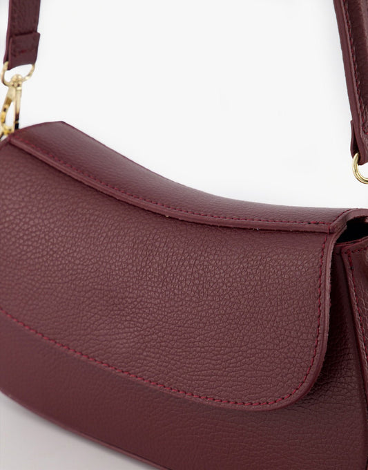 Burgundy Elegante Leren - Tas - Olivia & Kate