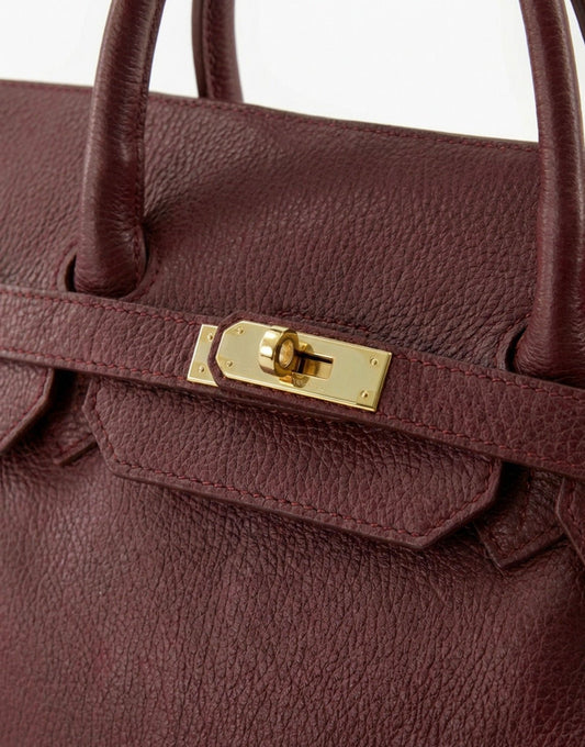 Burgundy Grote Gouden Details - Tas - Olivia & Kate