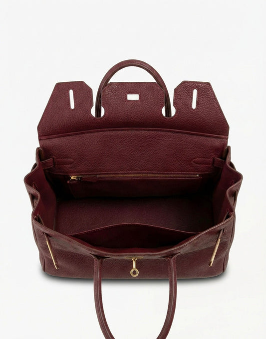 Burgundy Grote Gouden Details - Tas - Olivia & Kate