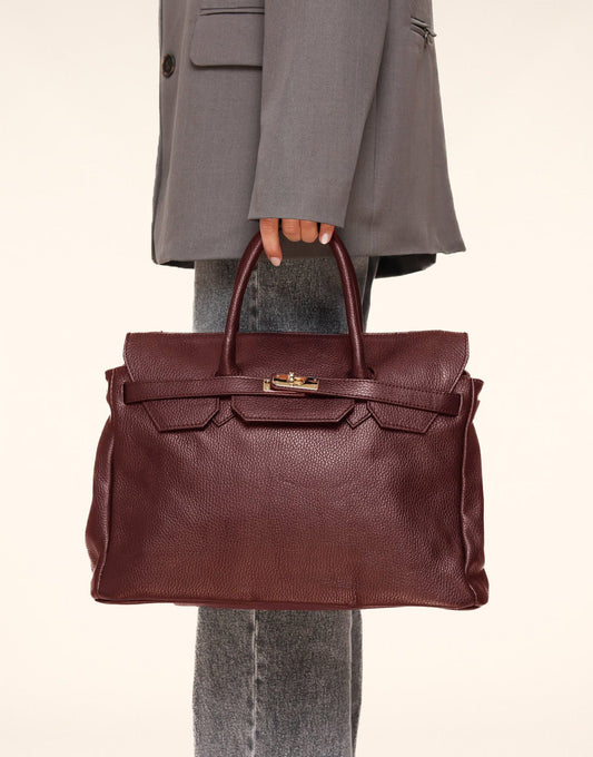 Burgundy Grote Gouden Details - Tas - Olivia & Kate